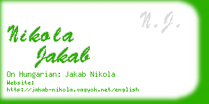 nikola jakab business card